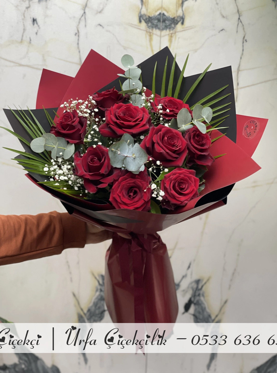 9 Adet Büyük Gül Buketi