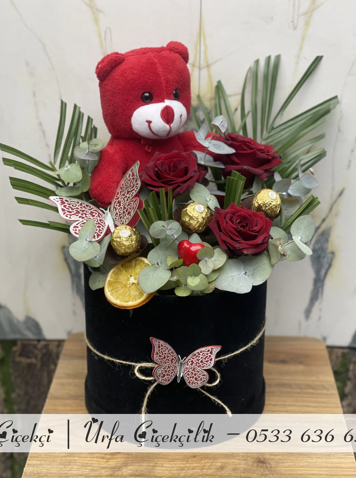 Ayıcıklı,  Çikolatalı Gül Kutusu