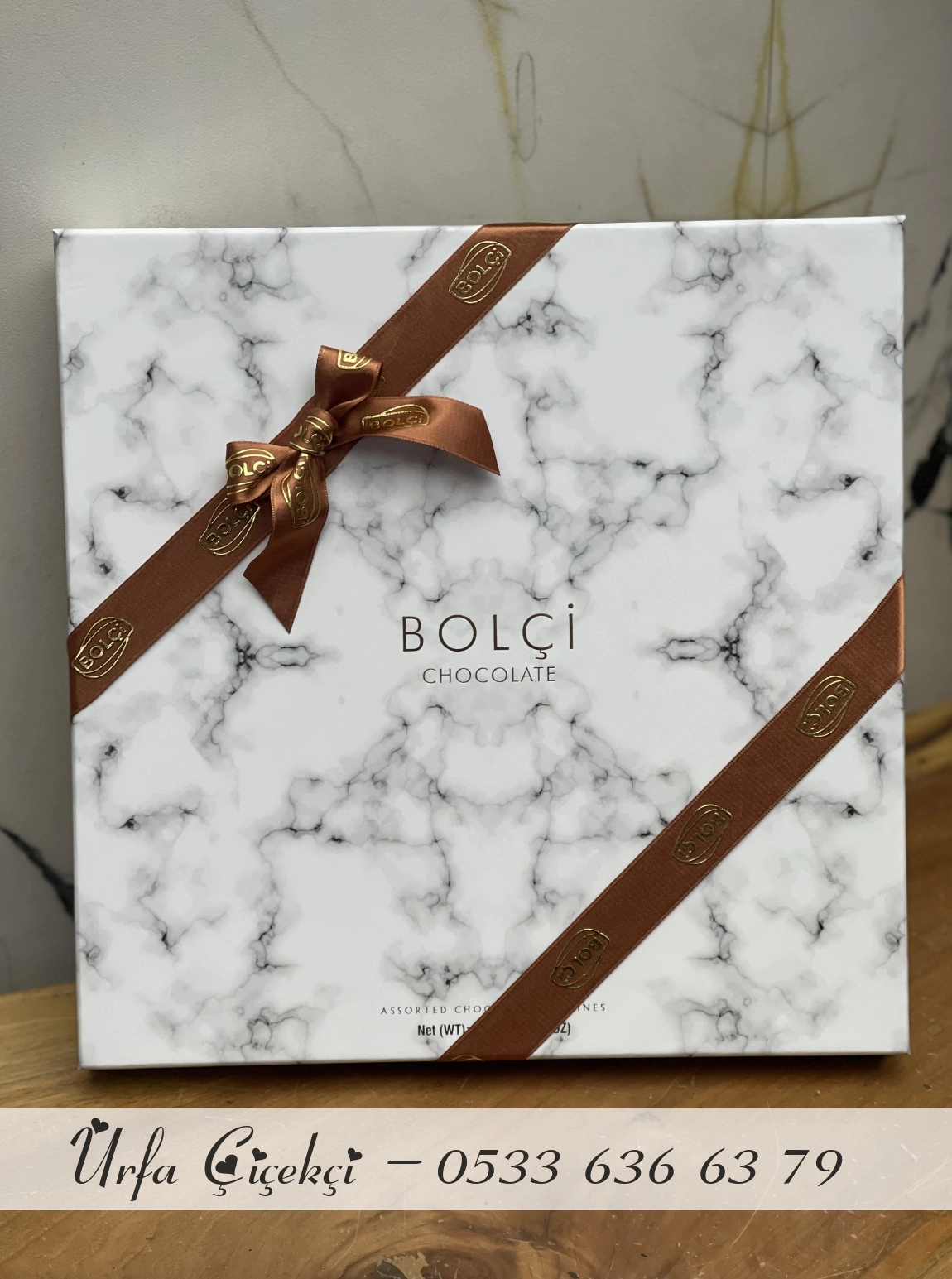Bolçi Mermer  Desenli Büyük Boy Çikolata Kutusu
