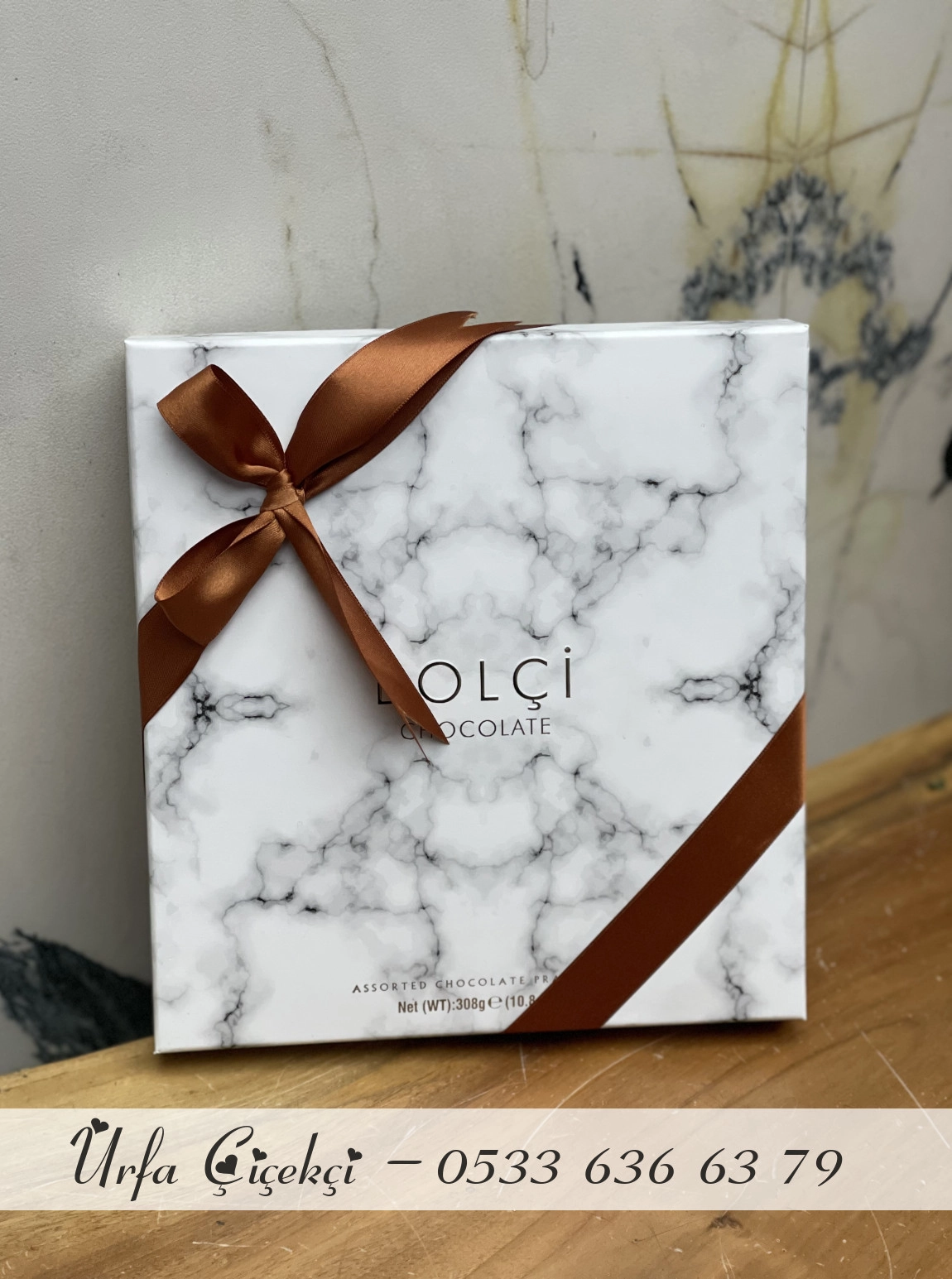 Bolçi Mermer Desenli Çikolata Kutusu