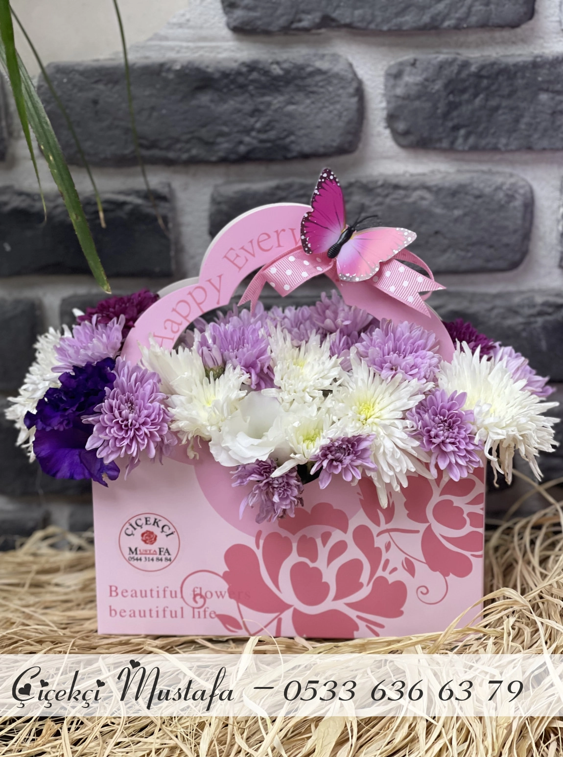 Pembe Çiçek Çantası