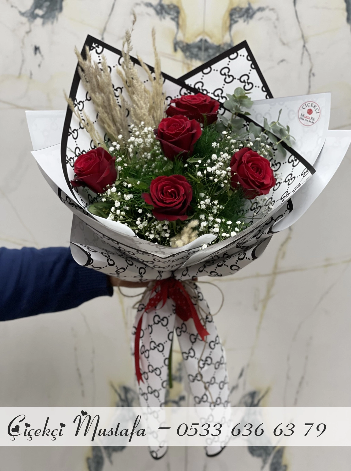 Standart 5 Li Kırmızı Gül Buketi