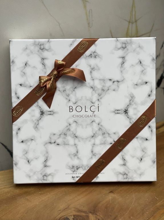 Bolçi Mermer  Desenli Büyük Boy Çikolata Kutusu