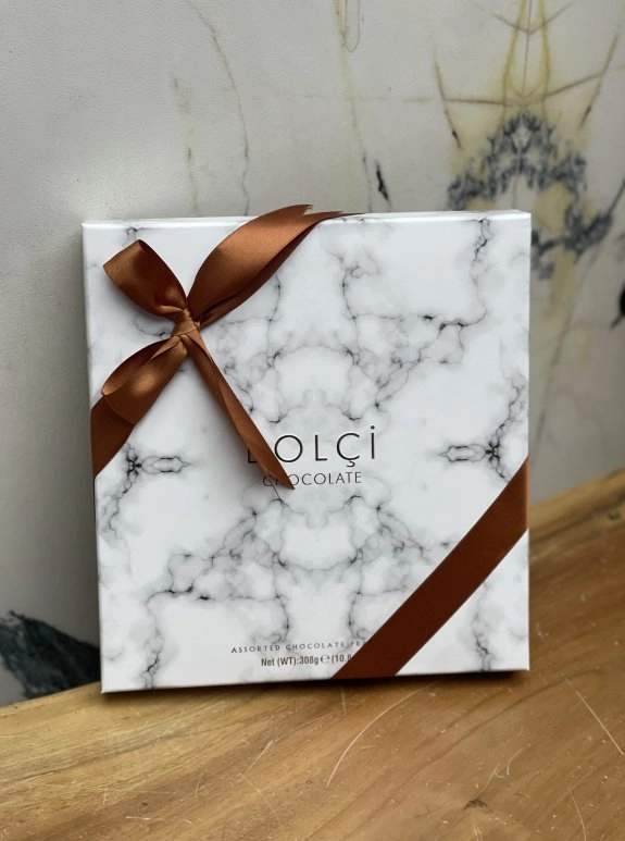 Bolçi Mermer Desenli Çikolata Kutusu