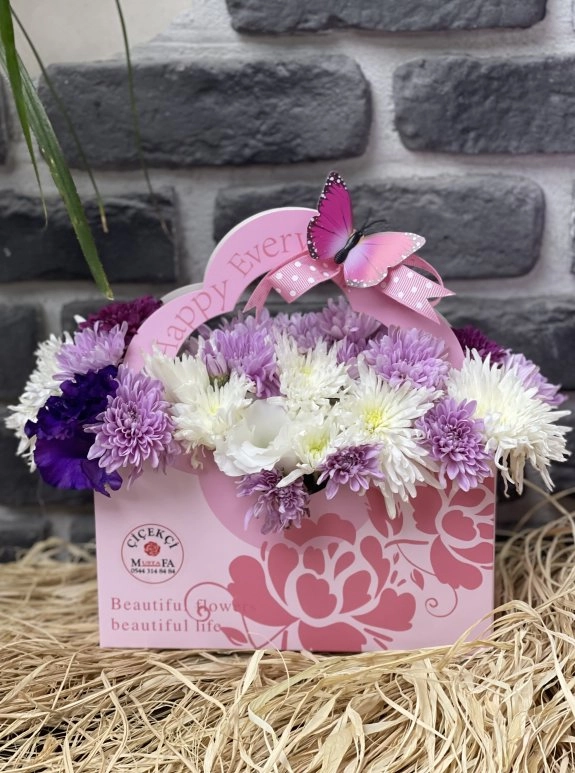 Pembe Çiçek Çantası