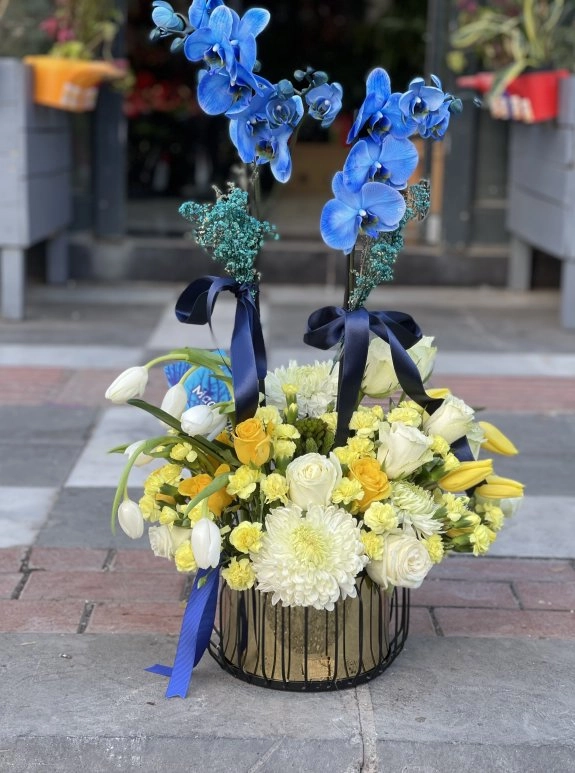 Vip Lacivert Orkide Aranjmanı